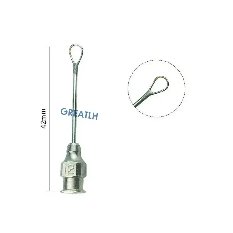 GREATLH Stainless Steel Lens Loop Infusion Cannula Irrigating Vectis Ophthalmic Surgery Instrument