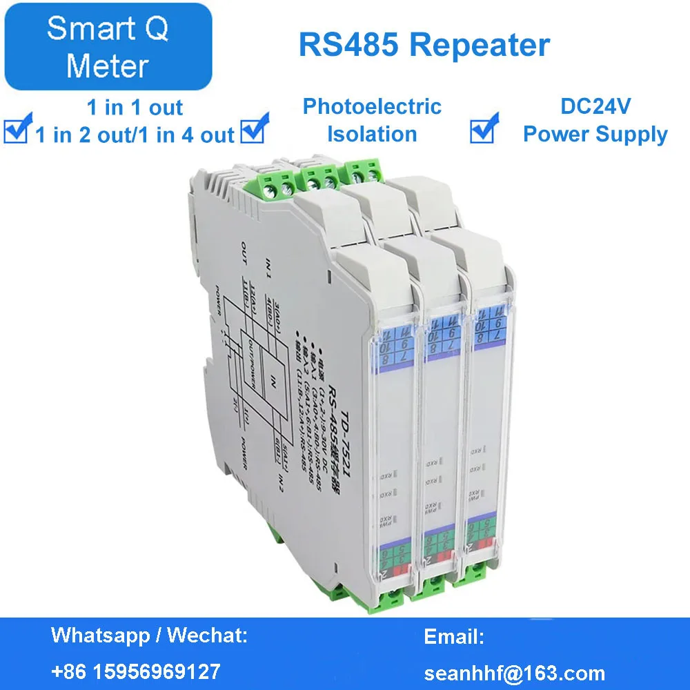 RS485 repeater industrial grade photoelectric isolation lightning protection signal amplification anti-interference enhancement