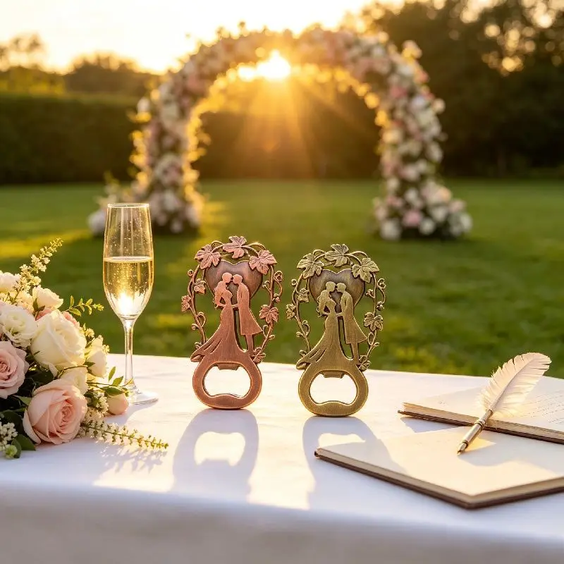2026 Couple Silhouette Bottle Opener Heart Vine Beer Opener Wedding Favor Portable Wedding Souvenir Gift
