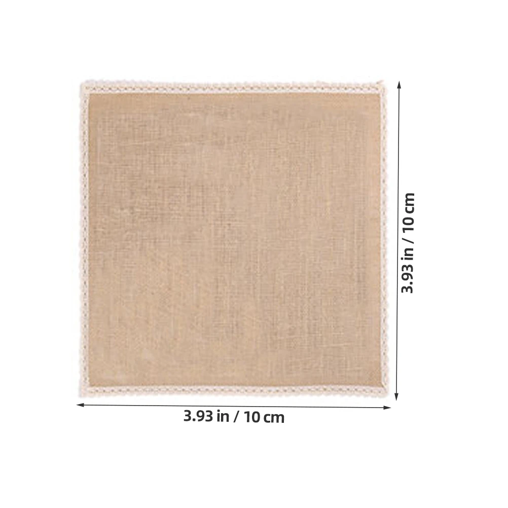 

5pcs Burlap Placemat Jute Fiber PE Coating Waterproof Mouldproof Kitchen Dining Room Tableware Coaster Pad Mats