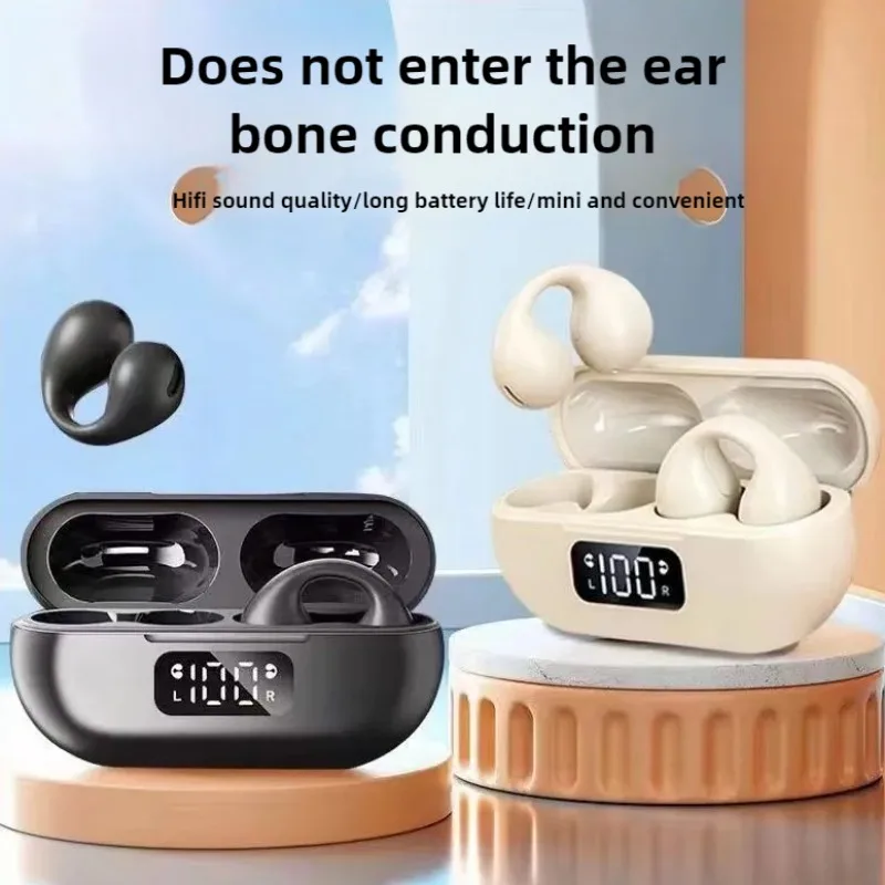 Écouteurs sans fil à Conduction osseuse, oreillettes Bluetooth TWS, affichage numérique, casque de Sport