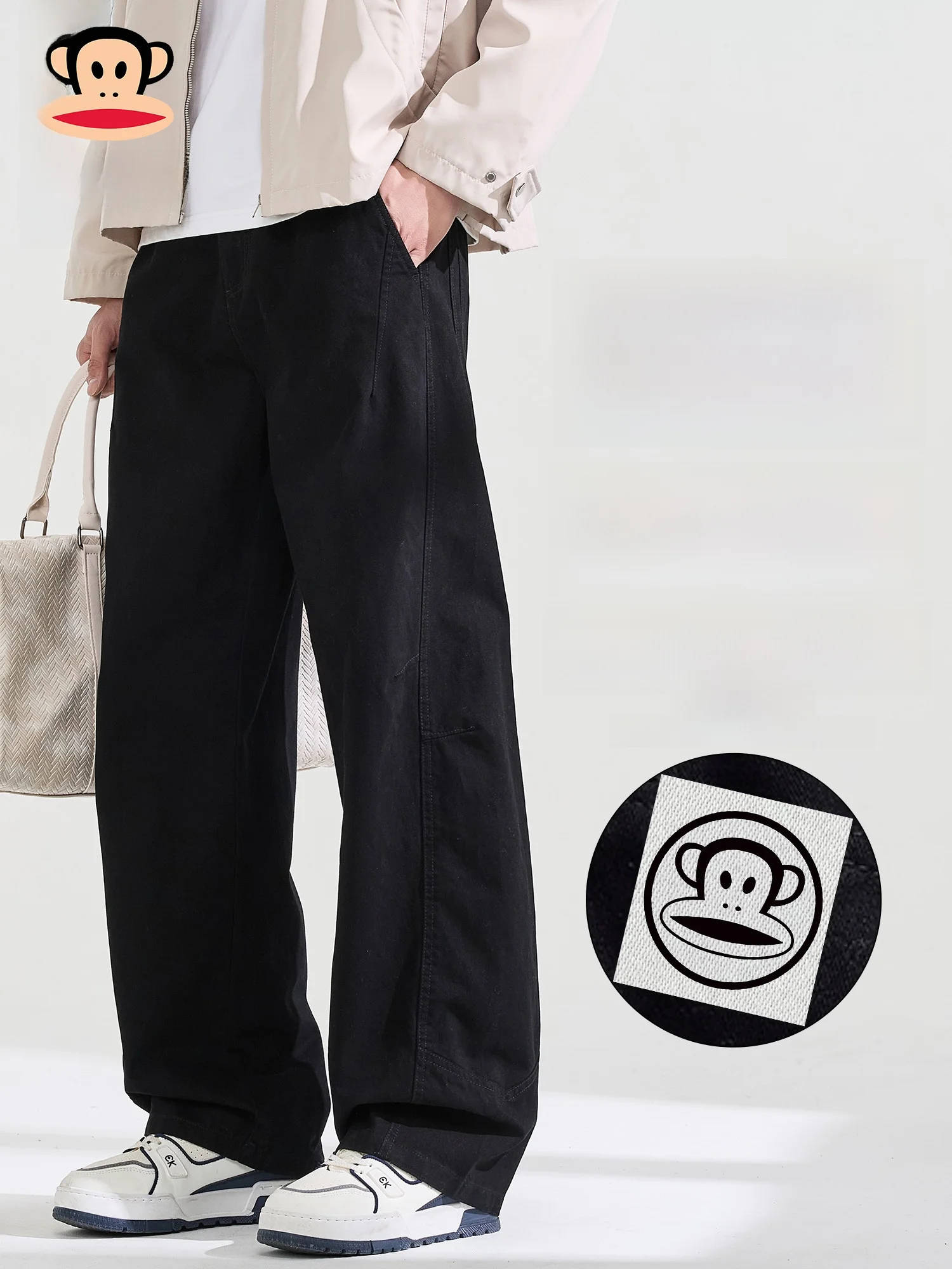 

PaulFrank 2026 New Pure Cotton Men's Casual Pants Loose Straight Leg Sport Spring Faionable Comfortable Monkey