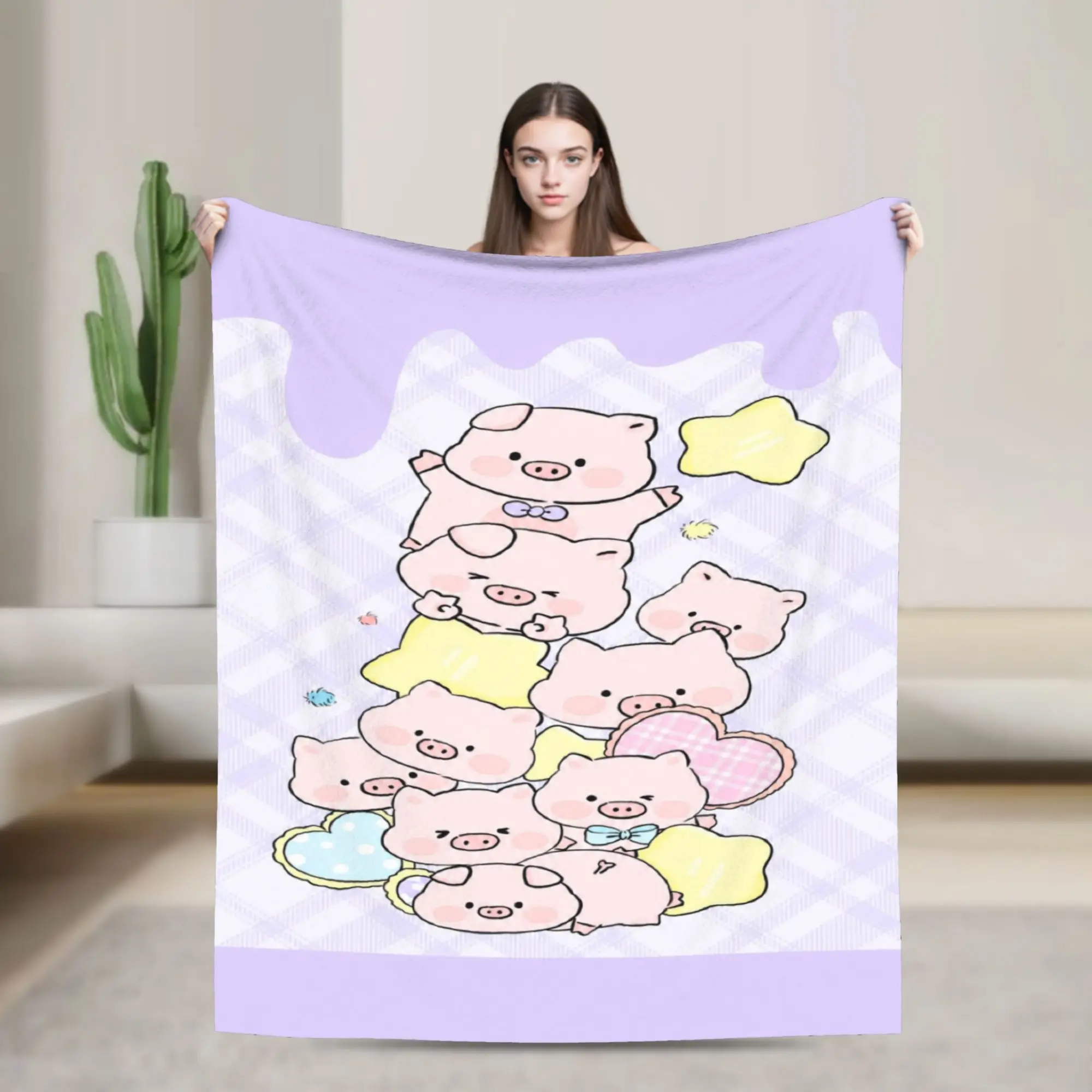 LuLu pigs  Blanket Super Soft Cozy  Throw Blankets for Sofa 50x60 Inch Multiple Sizes Rug Piece