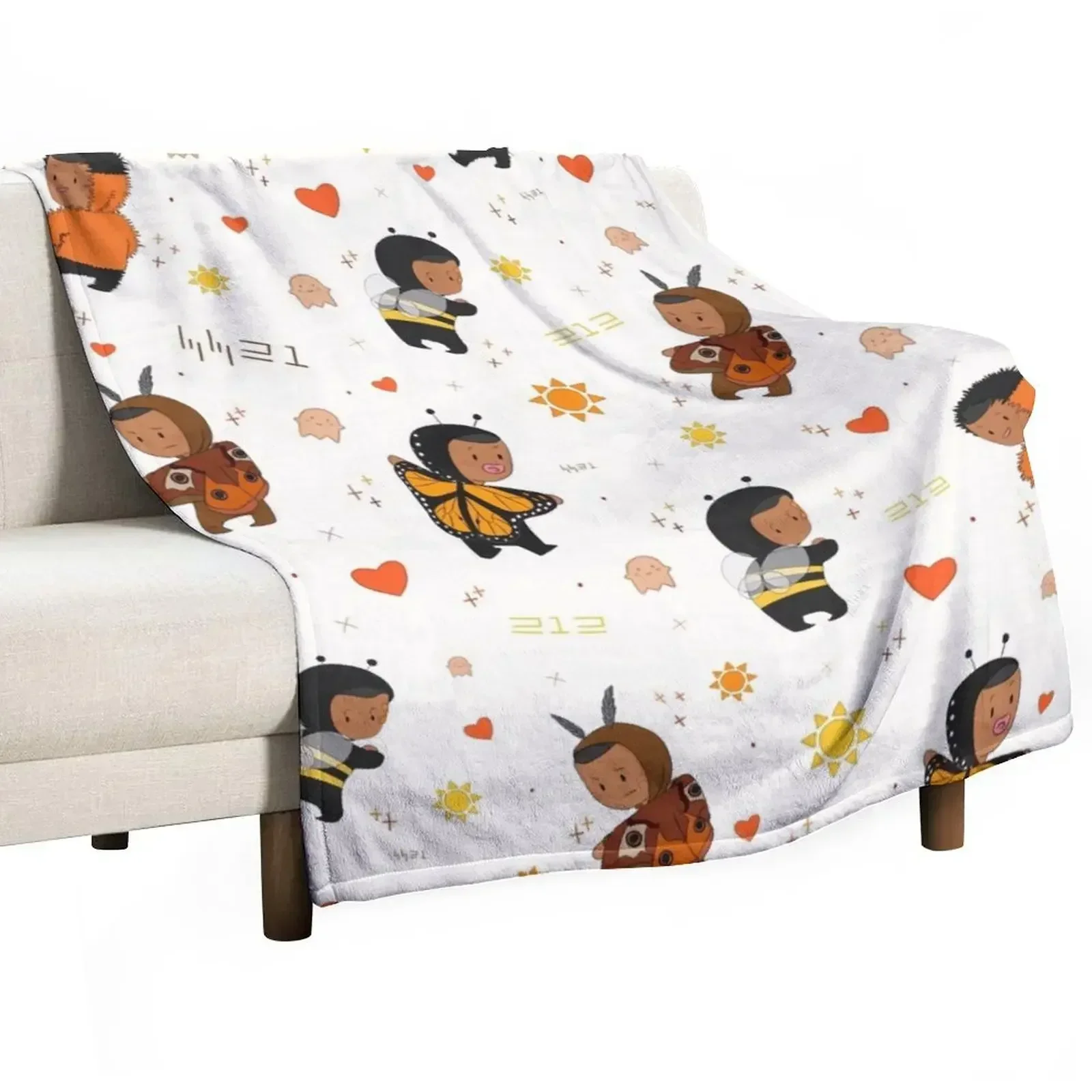 Bug Battalion Scatter Print Throw Blanket Personalized Gift Soft Beds Blankets For Baby Blankets