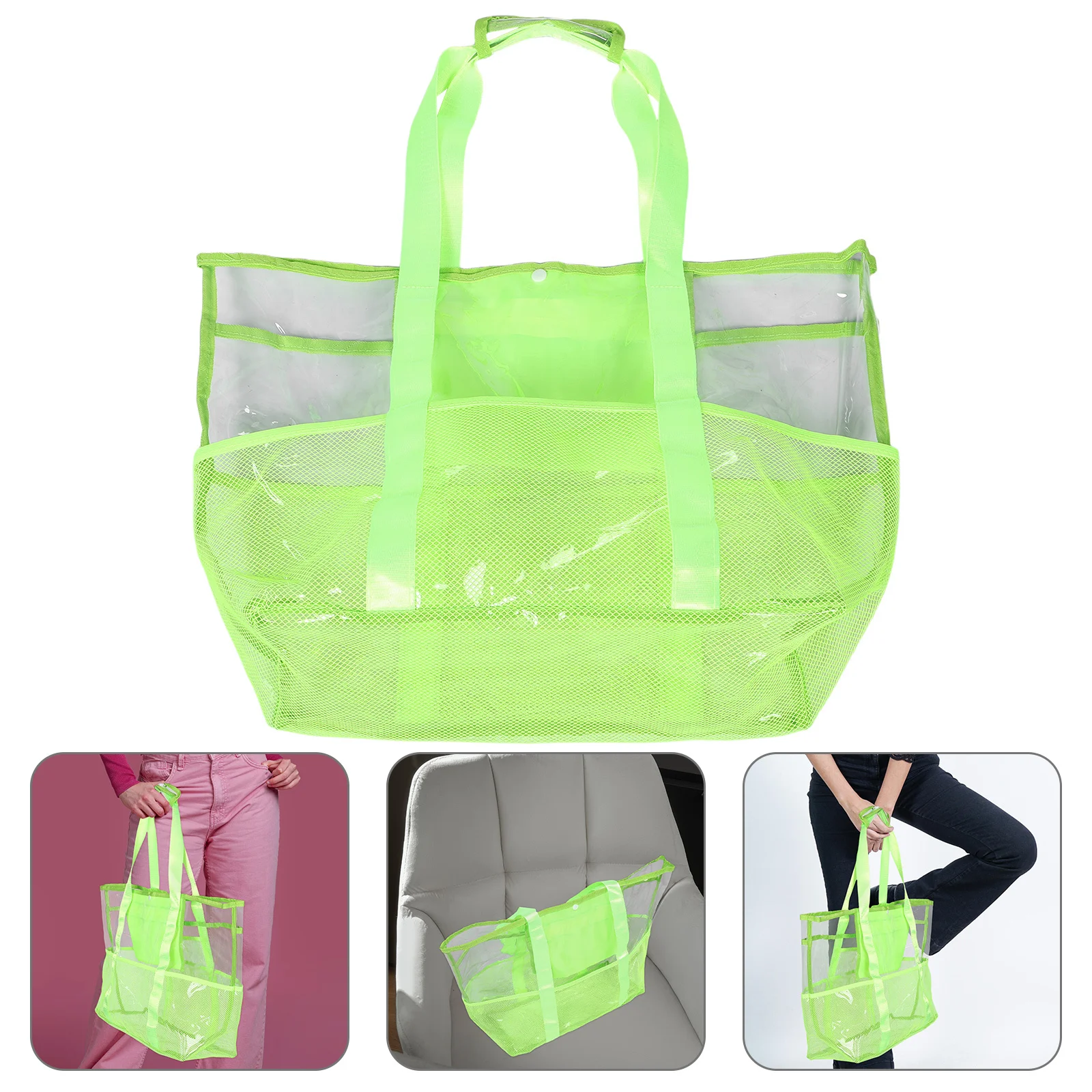 

Foldable Mesh Beach Tote Bag for Women Large Capacity Waterproof Travel Storage Bag for Swimming Pool Vacation Outdoor Family
