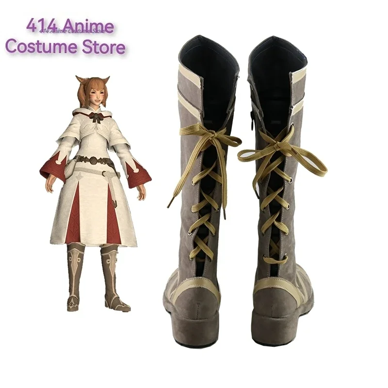 FF14 White Magic School Uniform Halloween Carnival Party Cosplay Shoes Boots Costume