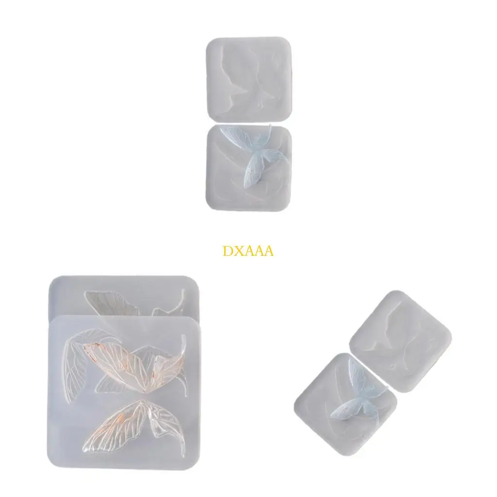 DXAA Butterfly Ear Silicone Mold UV Resin Wing Clay Molds DIY Handmade Pottery Doll Molds Exploy Casting Molds Decor