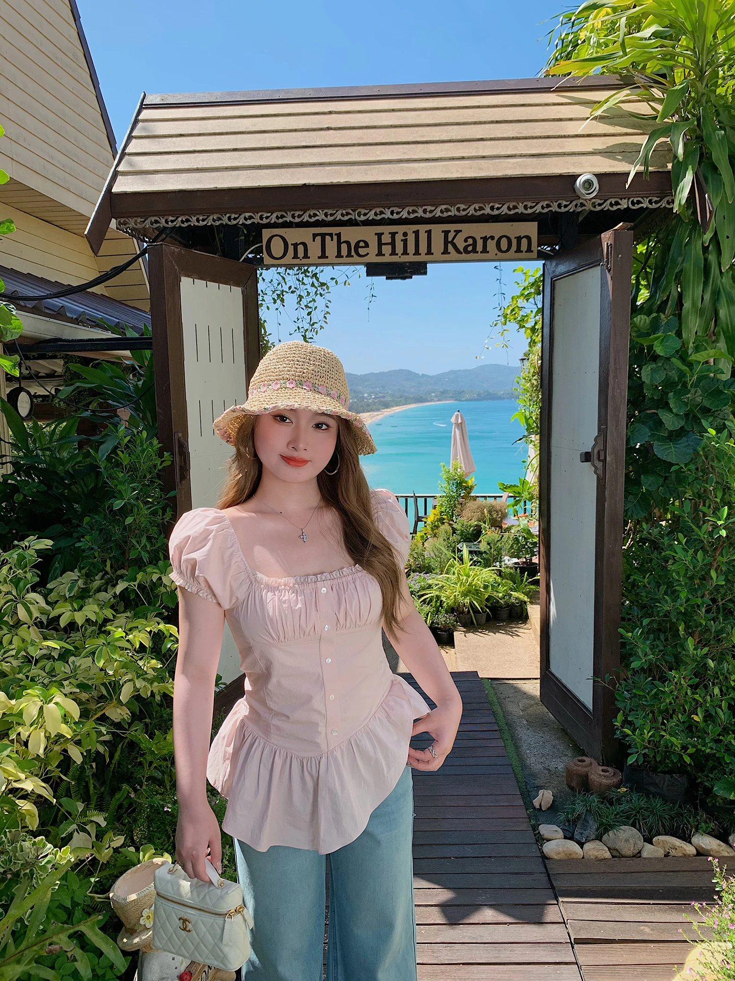 

Женская рубашка Herwear с объемными рукавами, квадратным воротником и цветочным принтом, дышащая, в корейском стиле, для офиса