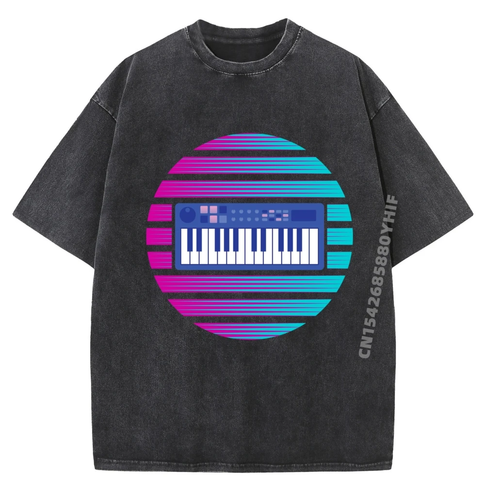 

Tees Electronic Music Producer Beatmaker Synthesizer Male T-shirts Men Graphic Tops Shirt Discount Washed Shirt