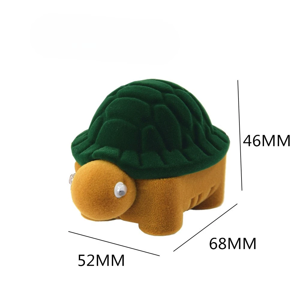 1pc Little turtle shape jewelry box,Flocked tortoise jewelry box gift packing box,trinket packaging box, necklace earrings