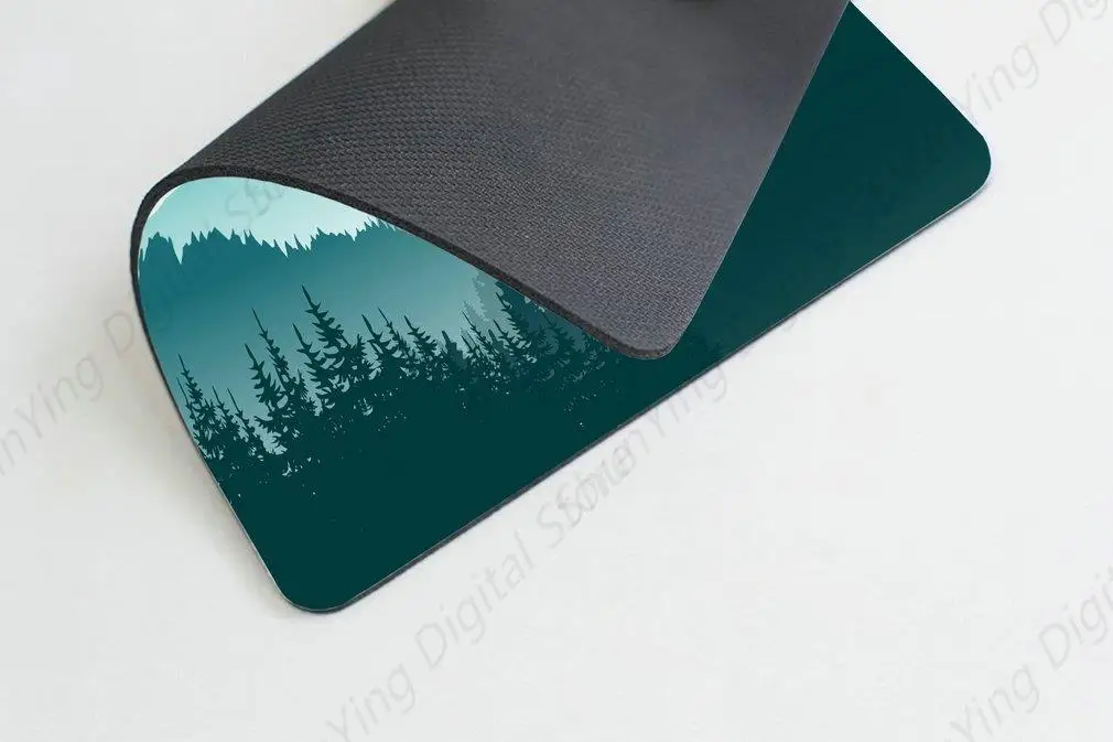 Computer Game Mouse Pad With Beautiful Green Mountain Scenery Anti Slip Rubber Durable Mouse Pad 18*22cm