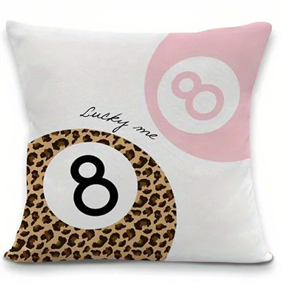 Home Decor Leopard & Card Print Throw Pillow Covers Pattern Cushion Cover Suitable for Sofa Bedroom Car Pillow Cover