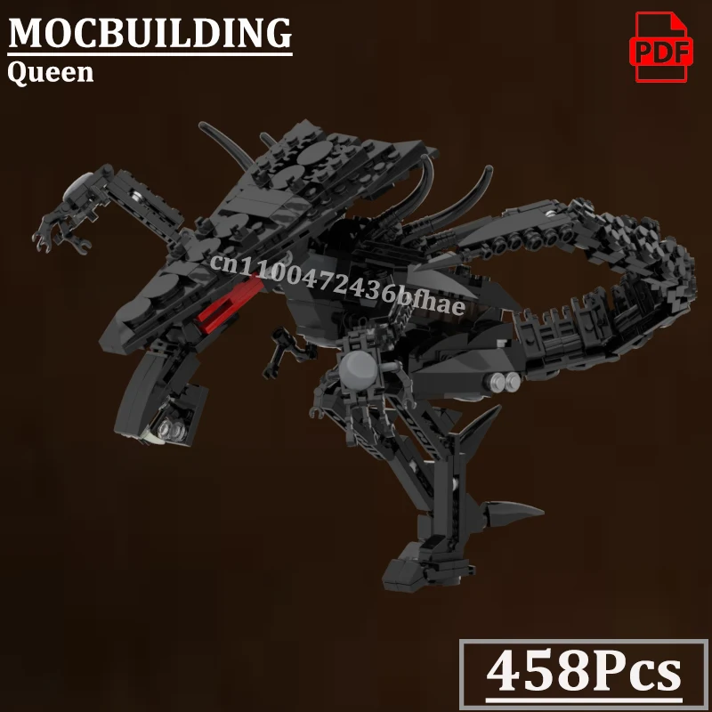 

Queen Monster Blocks Model MOCBUILDING Sci-fi Creature Construction Decoration Desktop Xenomorphed Bricks Toys Gift