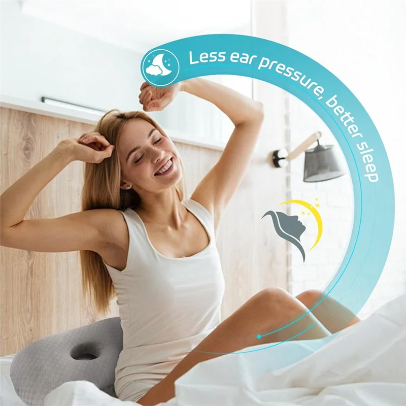 ABZV-almohada para Piercing en la oreja para alivio de la inflamación del oído para personas mayores con orificio para la oreja para CNH y alivio de la presión dolorosa