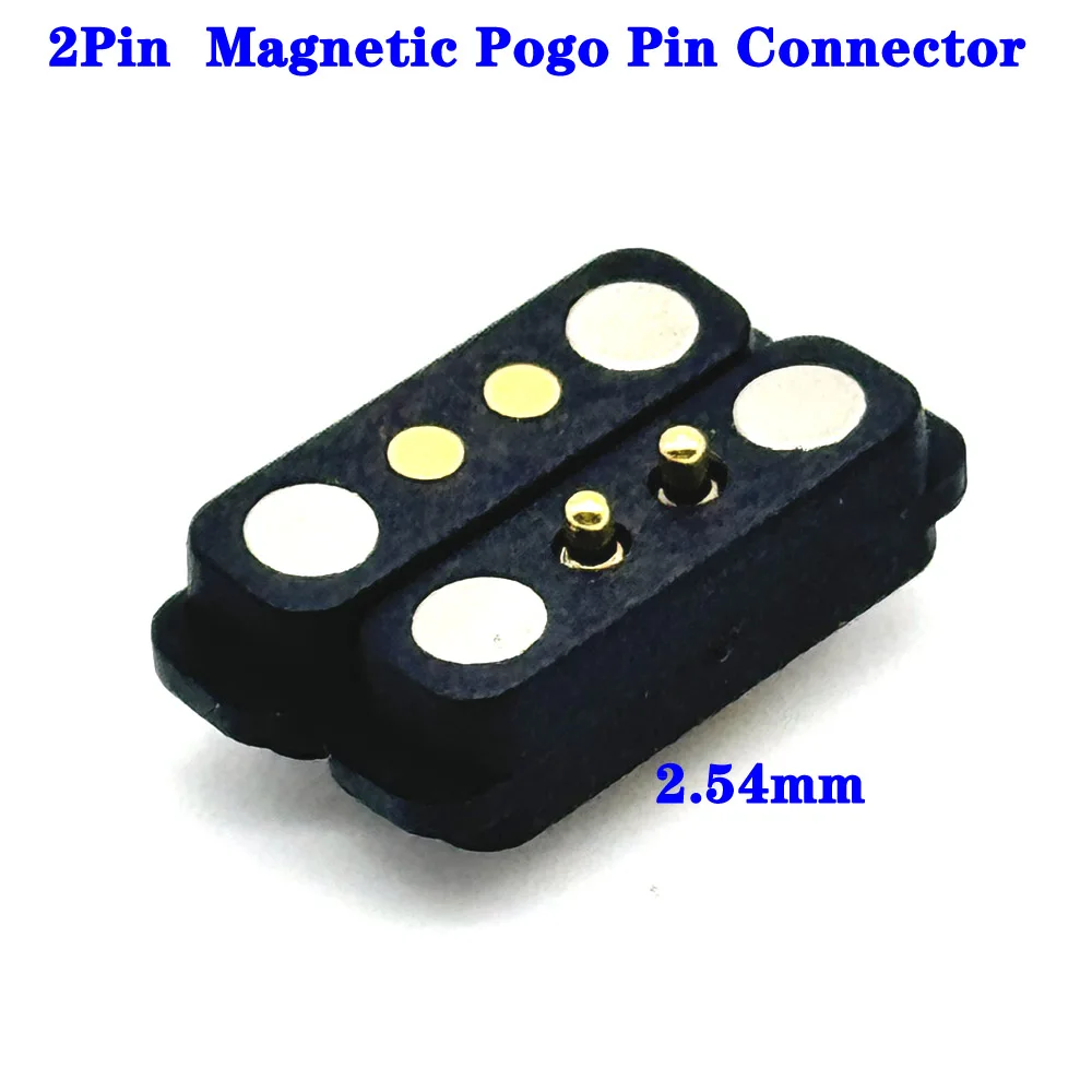 100Pair 2Pin spacing 2.54mm DC Magnetic Pogo Pin Connector Pogopin Male Female Spring Fast charging Waterproof DC Power Socket