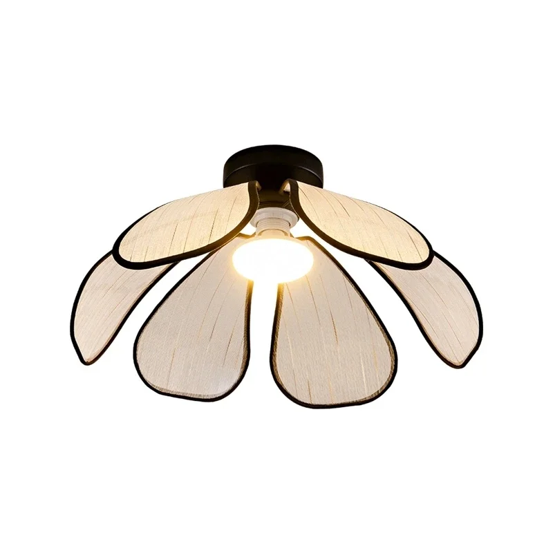 Cream style master bedroom ceiling light, French retro small dining room petal light,  aisle balcony lamp