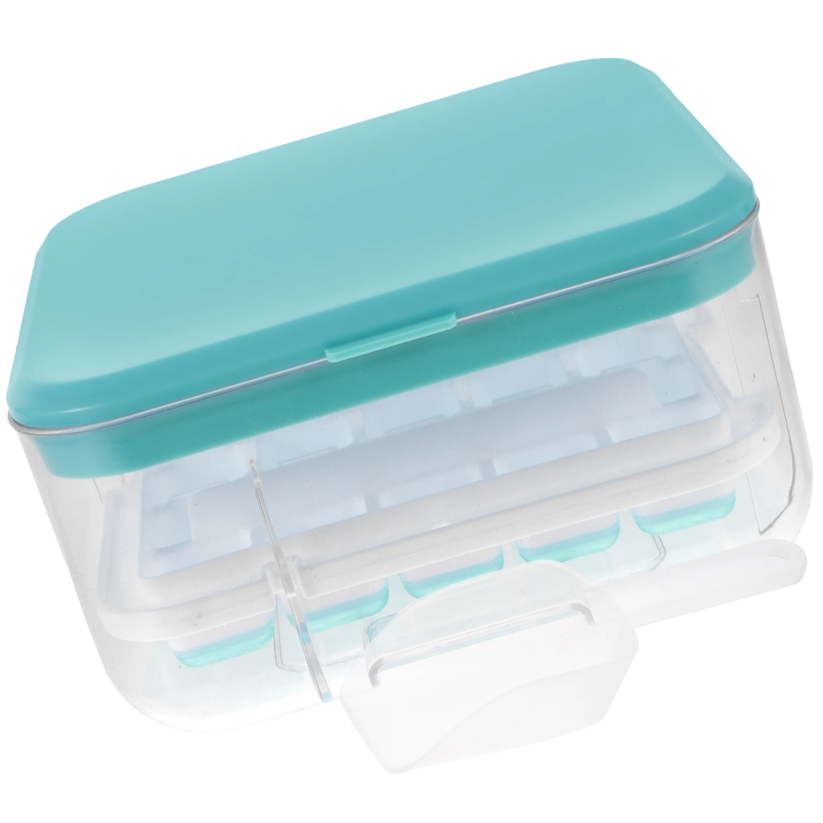 

Silica Gel Ice Cube Tray Mold Flat Lid for Easy Storage Reusable Large Square Quick Demould Freezer Safe Ice Trays