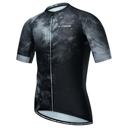 Ｘ-TIGER Cycling Jersey Men Short Sleeve Cycling Fit Lightweight Fabric Moisture Wicking,Cycling Shirt with 4 Back Pockets