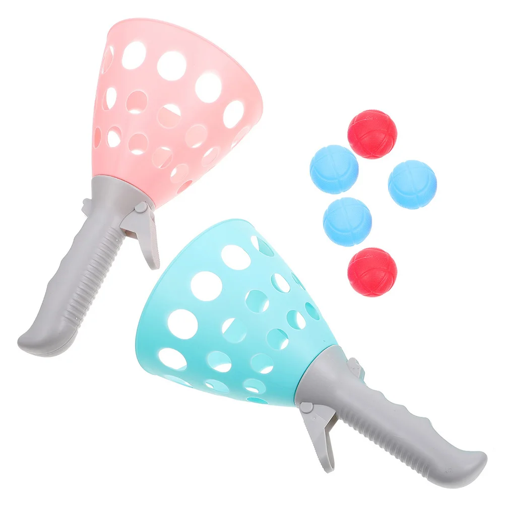 

1 set Elastic Docking Ball Catch Launcher Kids Outdoor Toys Plastic Balls Parent Kids Interactive Toy Set Random Color