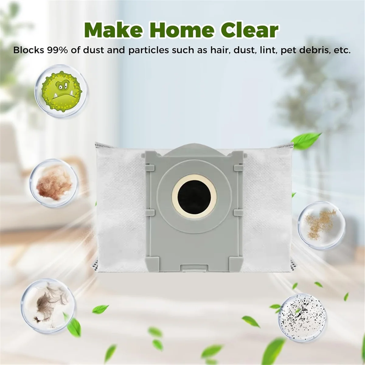 BISMZ 20 ชิ้นถุงเก็บฝุ่นสําหรับ ECOVACS DEEBOT T50 X8 PRO เครื่องดูดฝุ่นหุ่นยนต์ Accessorie ขนาดใหญ่ความจุเปลี่ยนกระเป๋า