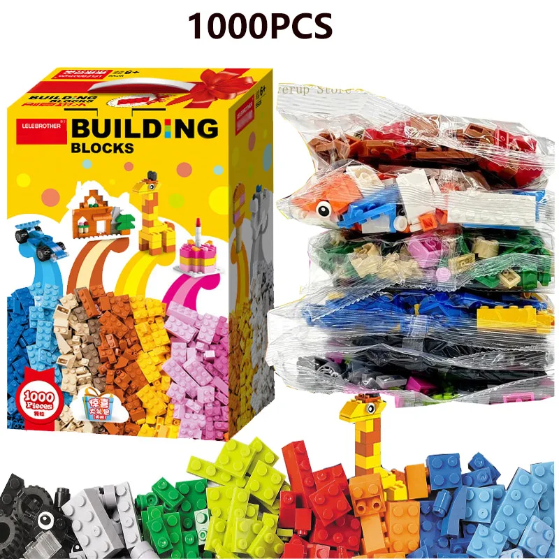 1000 DIY creative building blocks bulk set Urban Classic building blocks Assembled birthday gift children's educational toys