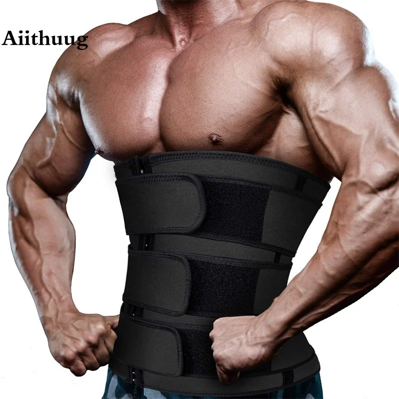 

Aiithuug Body Building Belt Slim Corsets Men Waist Trainer Body Shaper Corset Gym Neoprene Sweating 5 Time Sweat Belts Sports