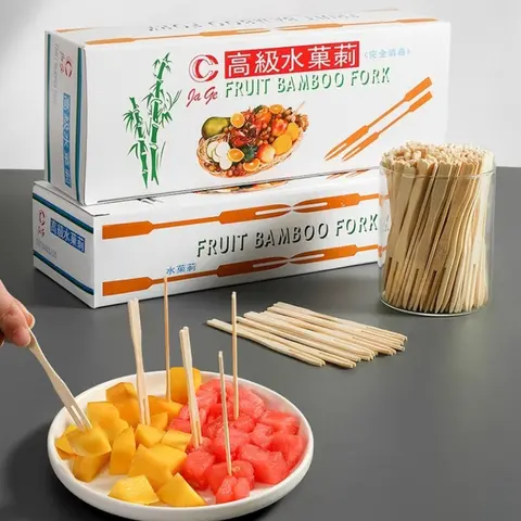 Bamboo Fruit Fork Disposable Bamboo Stick Creative Household Cake Dessert Small Fork Sushi Sticks