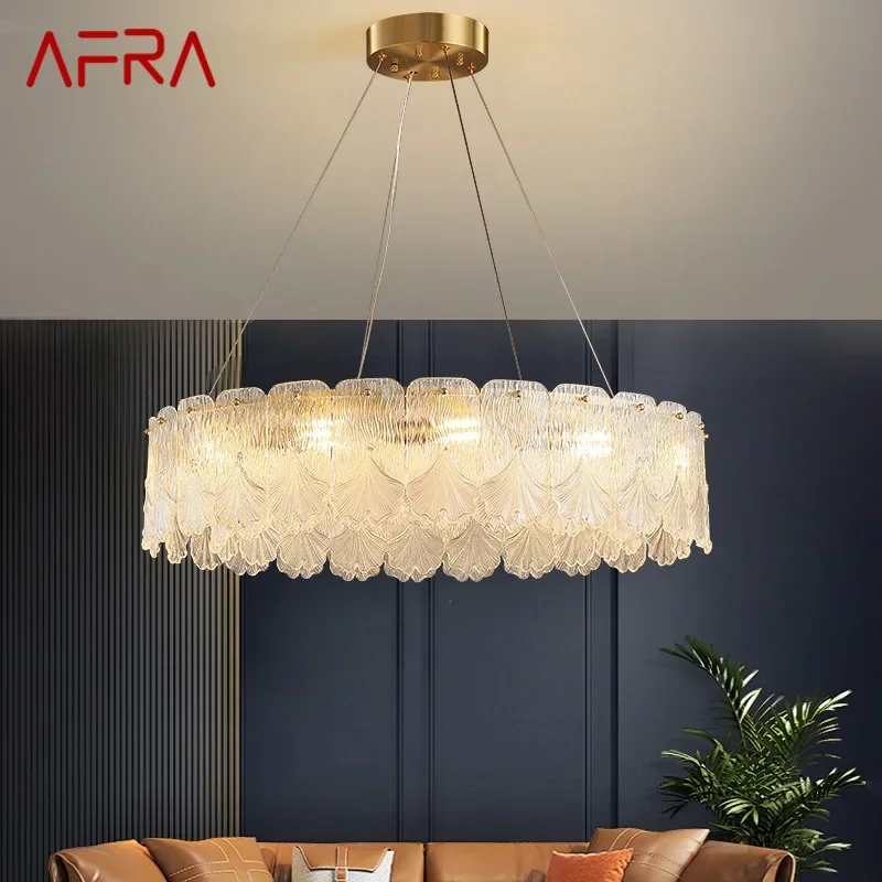 AFRA Contemporary Brass Pendent Lamp Luxury Fashion Living Room Dining Room Bedroom Villa Hotel Sample Room Chandelier