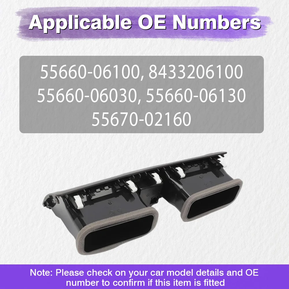 For Toyota Camry Dash 2007-2013 Front A/C Air Conditioning Vents Trim Insert Outlet Panel Air Grille 55660-06030 55660-06100