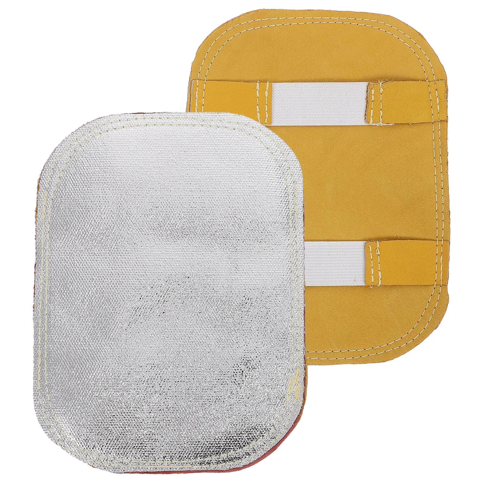 1Pair Cowhide Aluminized Welding Hand Protector Fire Resistant Heat Insulating Pad Industrial Boiler Metal Cutting Smelting