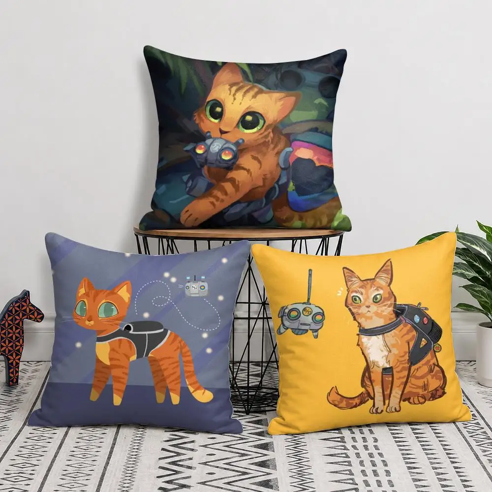Game S-Stray Cushion Cover Soft Short Plush Double-Sided Printing Home Decor Machine Washable Pillow Case Gift