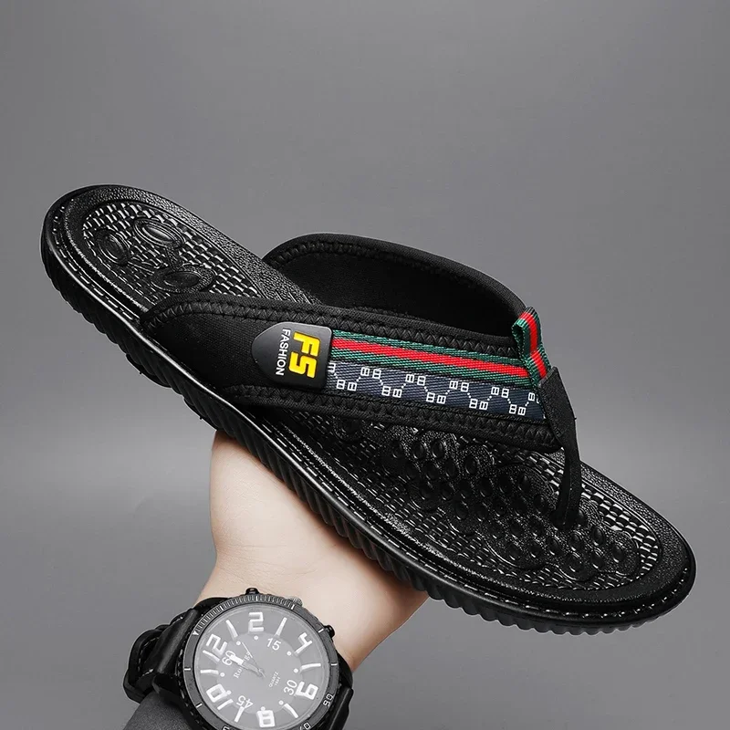 

Летние мужские шлепанцы, противоскользящие тапочки, мужские домашние уличные тапочки, пляжные шлепанцы, индивидуальные трендовые мужские шлепанцы для отдыха