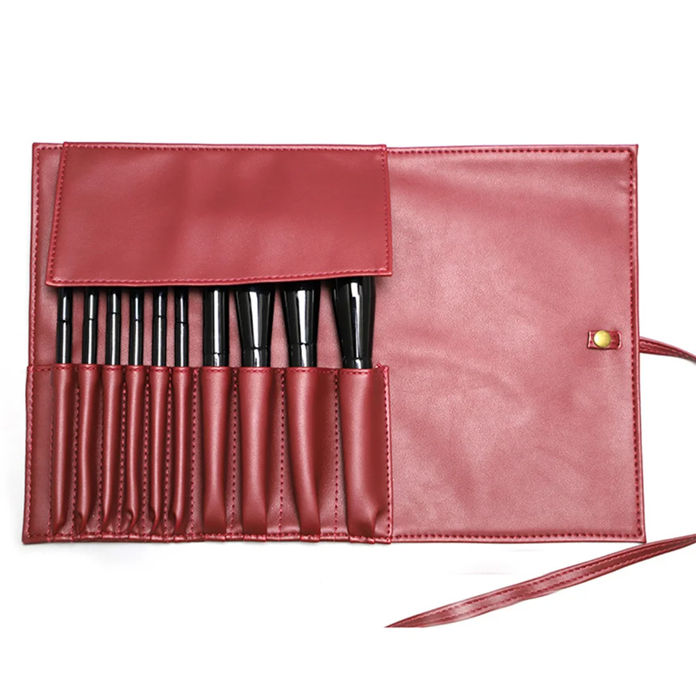 

10 Pocket PU Roll for Makeup Brushes Travel-Friendly Beauty Tool Kit Tidy Organizer Holds Daily