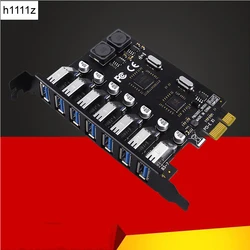 USB 3.0 PCI Express Adapter PCI e to 7 Ports USB 3 Expansion Adapter Card USB3 PCIe PCI-e x1 Controller Converter for Desktop PC