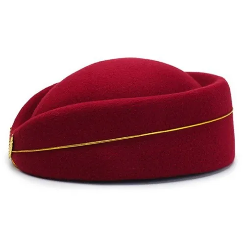 Air Hostesses Hat Women\'s Fashion Wool Uniform Caps Girl\'s Fashion Band Hat For Uniform Caps Ladies New 2024 High Quality