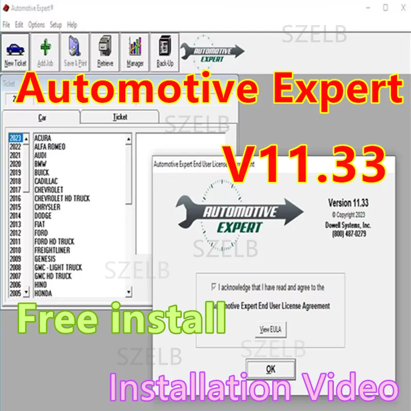 

2025 Hot sales Cars tools Automotive Expert 11.33 /9.61 Management Software +Crack+TIME unexpire patch for unlimited install