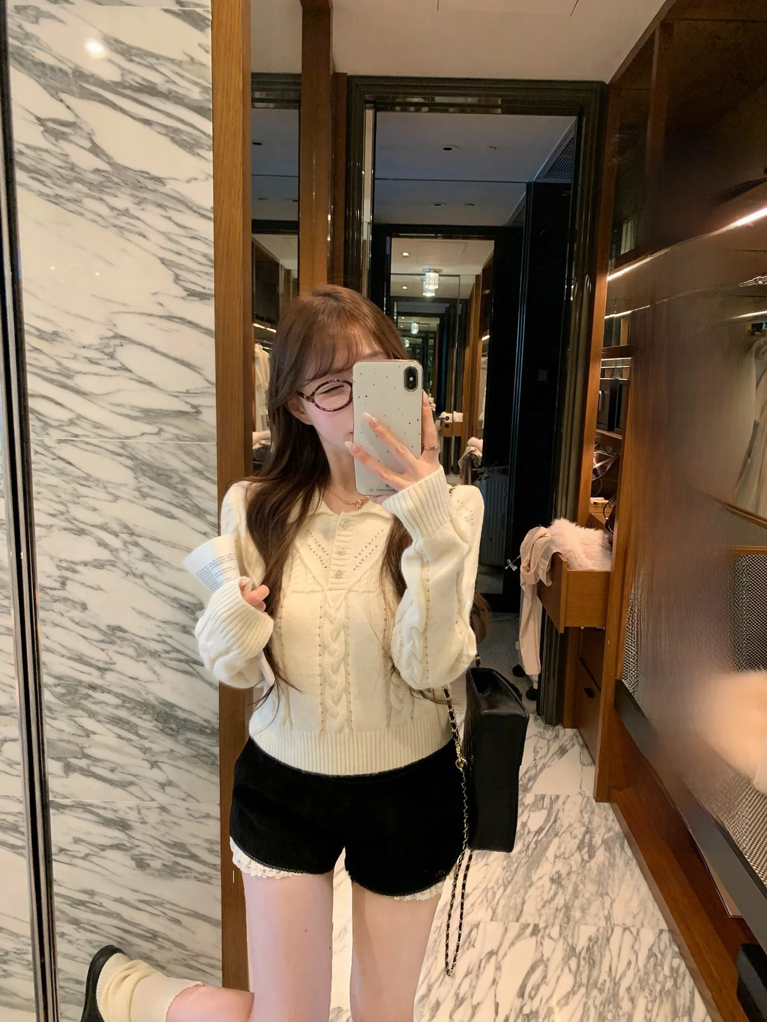 

Lukira Women's Knitted Sweater Turtlene Twist Spring 2026 Inner Wear Art Student Sle Soft Comfortable Long Sve Casual