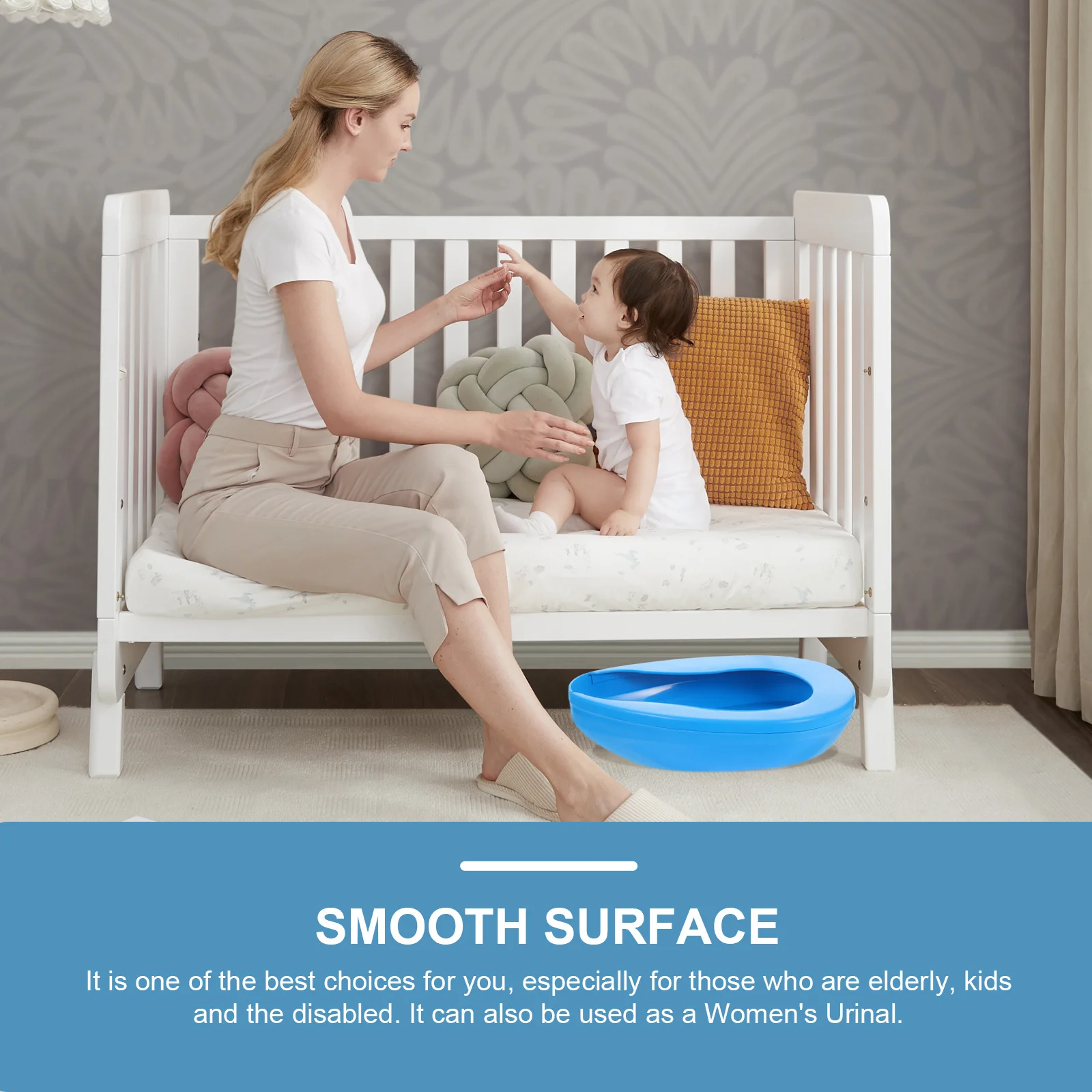 وعاء غرفة متين وخفيف الوزن ومحمول لكبار السن والمرضى في مستشفى التمريض وملحق مقلاة السرير المبولة #2