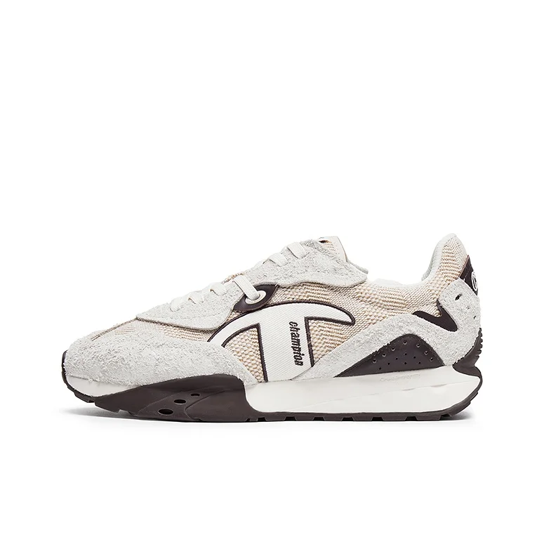 Chaussures de course Champion Fabric Balance Low Top pour hommes, blanc laiteux/rose clair, umber