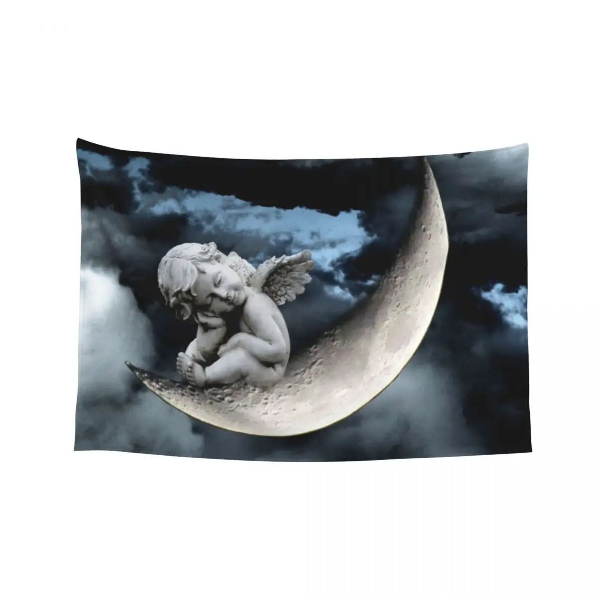 

Angel Cherub Child Moon Blue Child's Room Art A542 Tapestry Room Decoration Korean Style Home Decorators Room Decor Tapestry