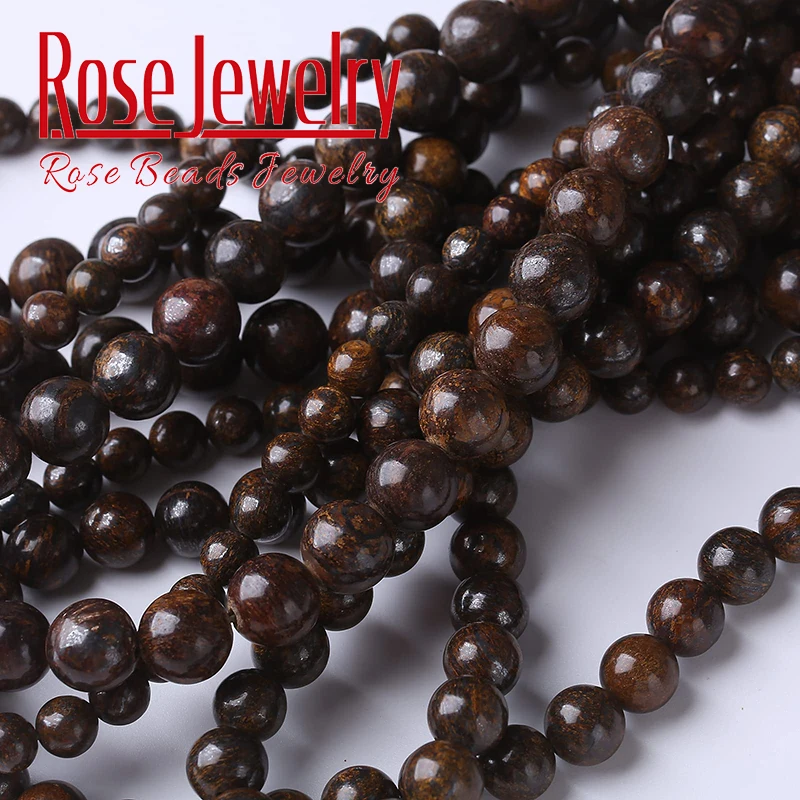 100% Natural Bronzite Brown Stone Beads For Jewelry Making Round Loose Beads Diy Bracelet Necklace Accessories 4 6 8 10 12mm 15\