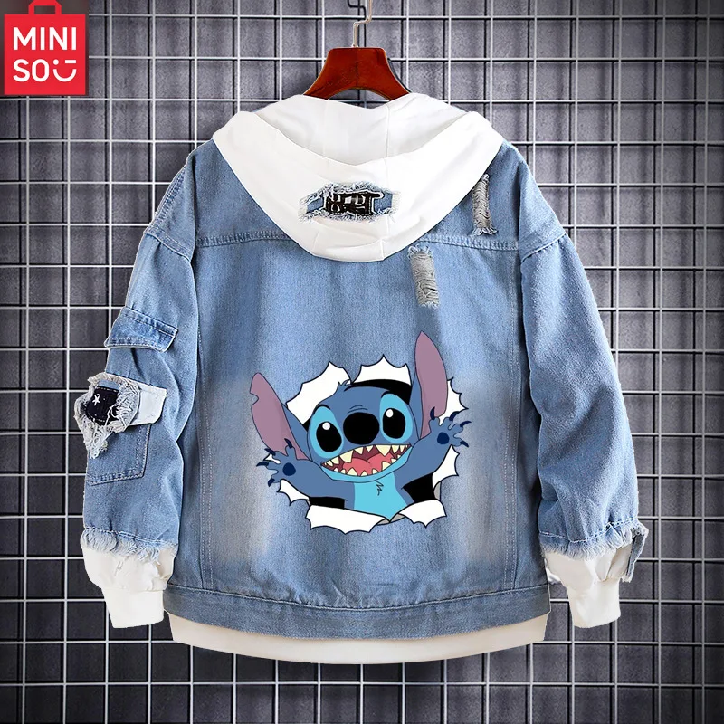 

MINISO Stitzer Cowboy Coat Animation anime Surrounding Star Baby Cowboy Hooded Guards Loose Jacket Top