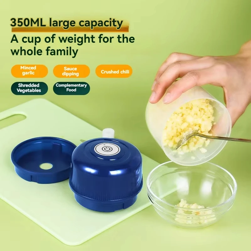 Electric Garlic Masher 350ml Mini Chopper Multi Function Meat Grinder Masher Machine Vegetable Ginger Chopper USB Charging