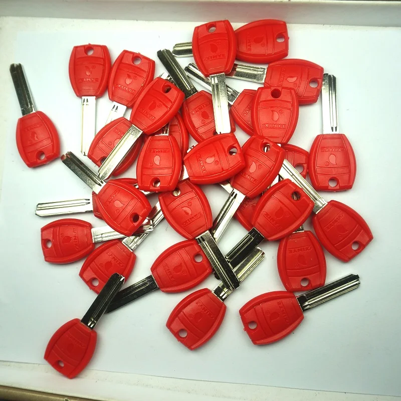 5Pcs/Lot Red  AB Dual Groove Key Blanks Colorful Plastic Handle Household Door Lock Uncut Keys Locksmith Supplies view 3
