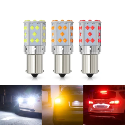 2x Color T20 7440 1156 35smd Decoding Retrofit LED Bulb Turn Signal Lights