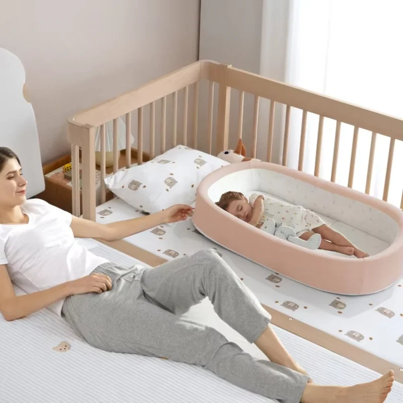 Portable Nest Bed Baby Crib Foldable Movable Newborn Bed Bumper Protection Anti-pressure Baby Lounger