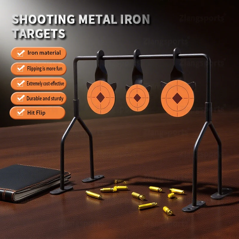 Zlangsports Rotating Metal Target Stand 3 Shooting Training Iron Targets for Airsoft Air Rifle Air Pistol Training view 2