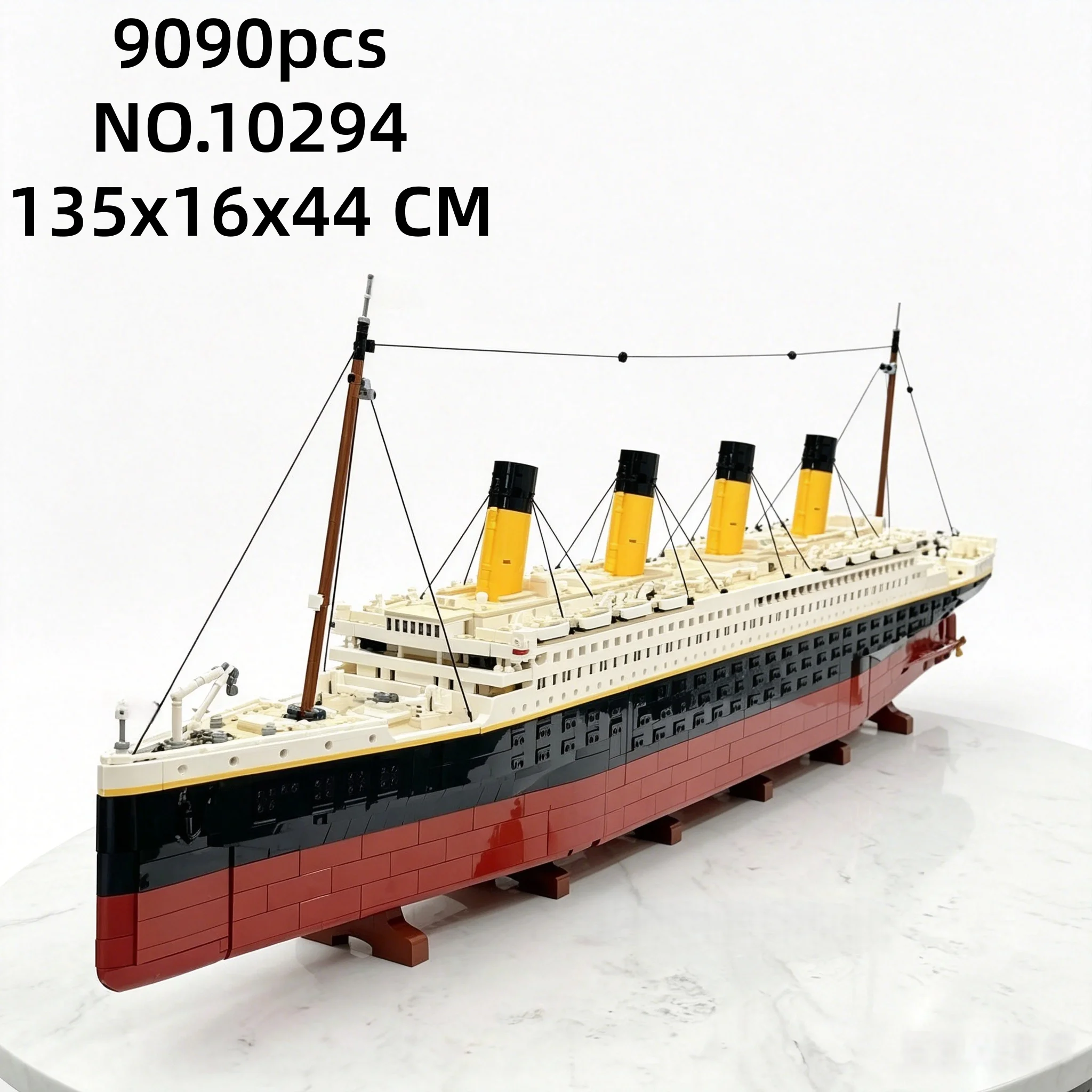 Ensemble de blocs de construction de grand bateau de croisière, 9090 pièces, 1,35 m, compatible avec 10294, modèle de décoration intérieure, cadeau de festival et d'anniversaire