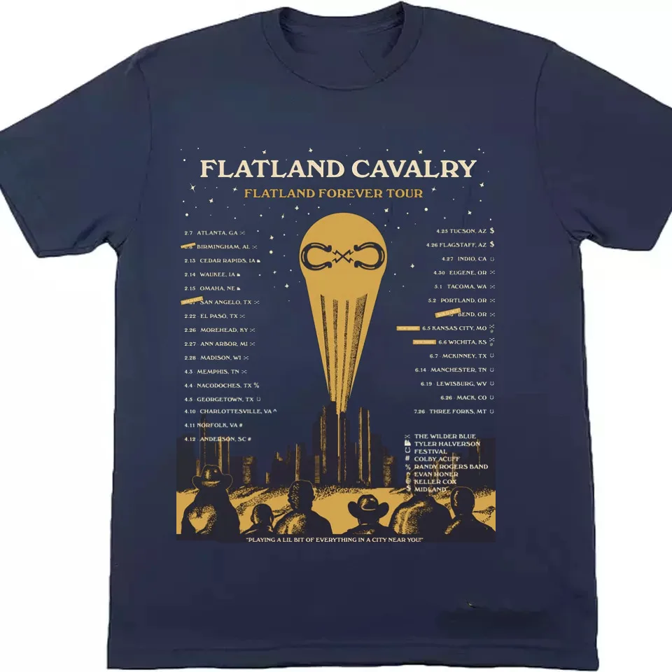 

Полноразмерная футболка Flatland Cavalry Tour 2025 года, подарок для фаната, S-5XL GC3437