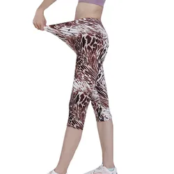 Indjxnd-leggins para mulheres, equipamento esportivo com estampa de leopardo, cintura alta, push up, para academia e treino de academia, tamanho médio